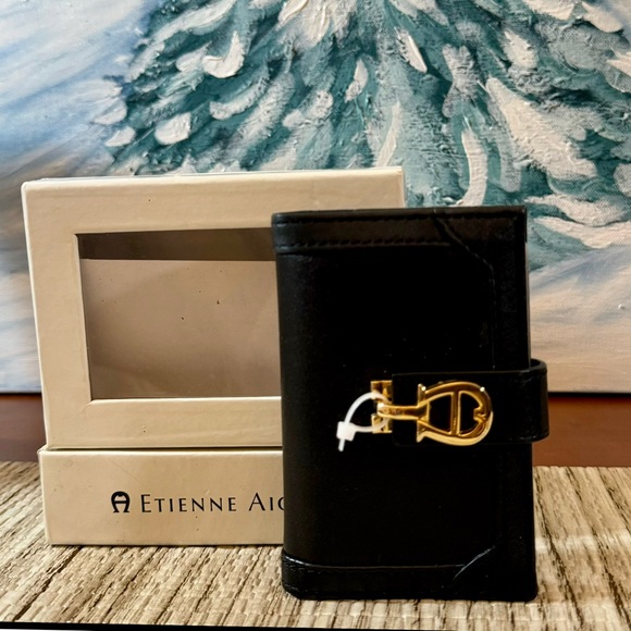 Etienne Aigner Handbags - Vintage Etienne Aigner black leather photo book/Wallet